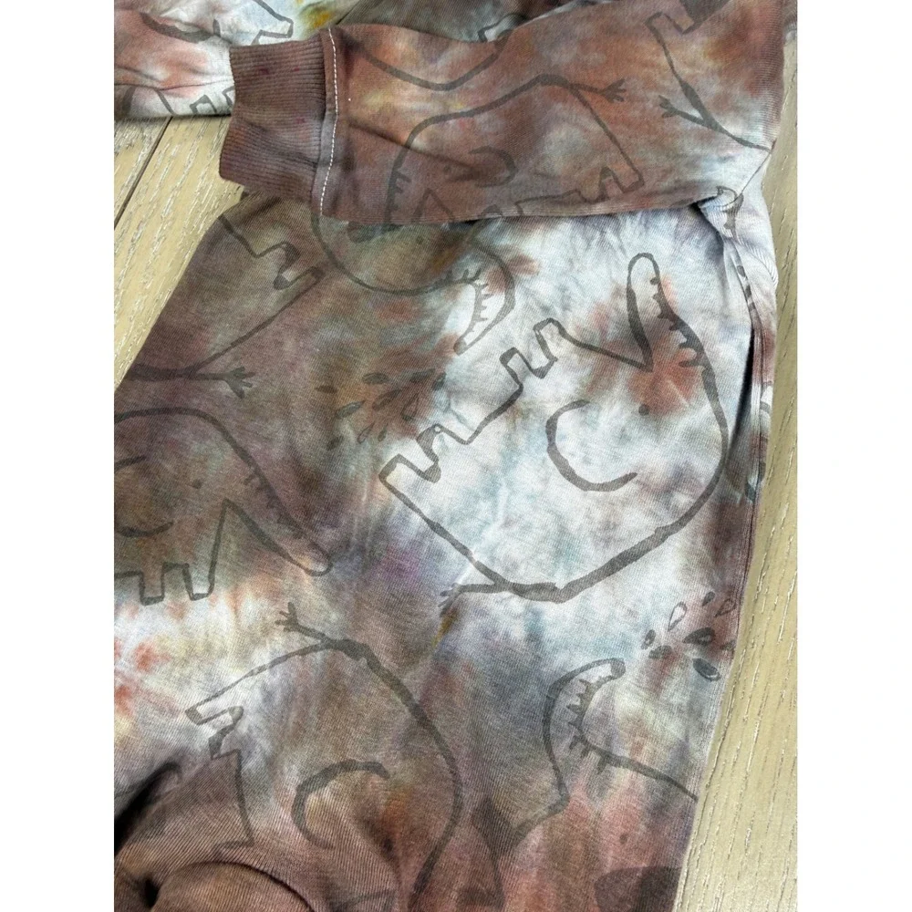 Elephant Sleeper Kids 9M Brown Multi Tie Dye Dinosaur Footed CUSTOM